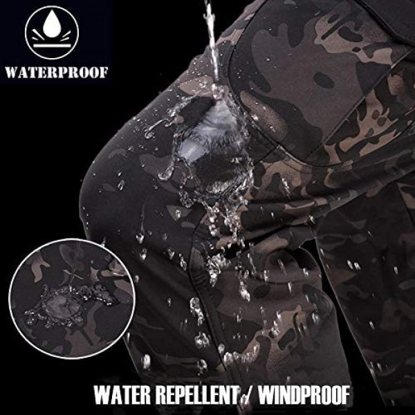 CARWORNIC Men's Tactical Outdoor Hunting Jacket Waterproof Softshell Fleece Camouflage Jackets