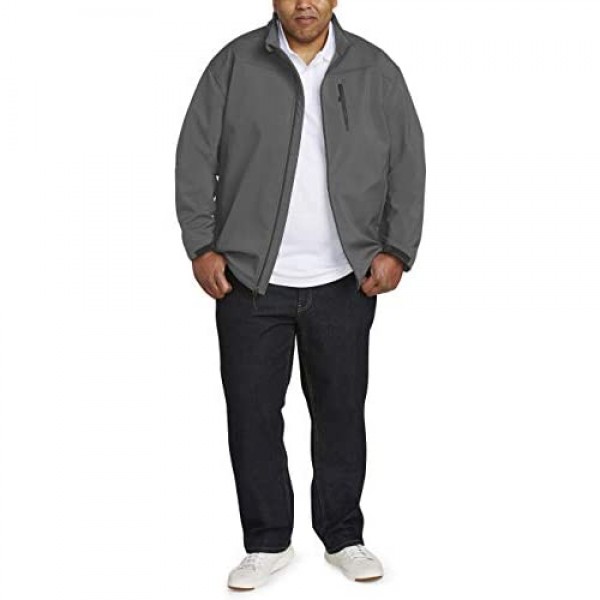Essentials Men's Water-Resistant Softshell Jacket fit by DXL