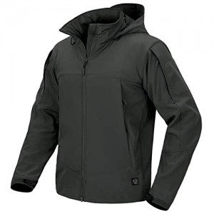 NAVEKULL Men's Soft Shell Tactical Jacket Waterproof Warm Fleece Military Outdoor Hooded Jacket