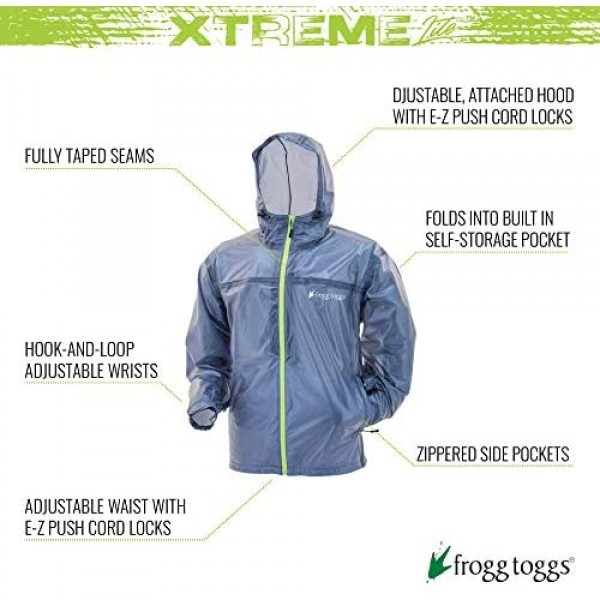 FROGG TOGGS Mens Xtreme Lite Packable Waterproof Breathable Rain Jacket