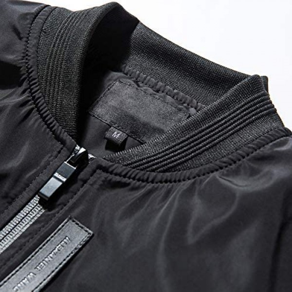 Guanzizai Men's Lightweight bomber jacket Softshell outwear Zipper Windbreaker Flight Coat