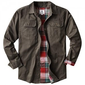 Men's Heavyweight Canvas Flannel Lined Shirt Jacket