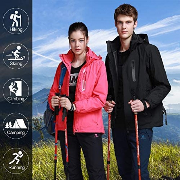 Men’s Waterproof Rain Jacket II with Hood Breathable Windbreaker for Outdoor Hiking Climbing