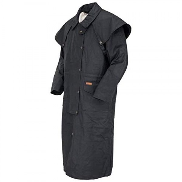 Outback Trading Men's 2056 Stockman Waterproof Breathable Extra-Long Cotton Oilskin Duster Coat