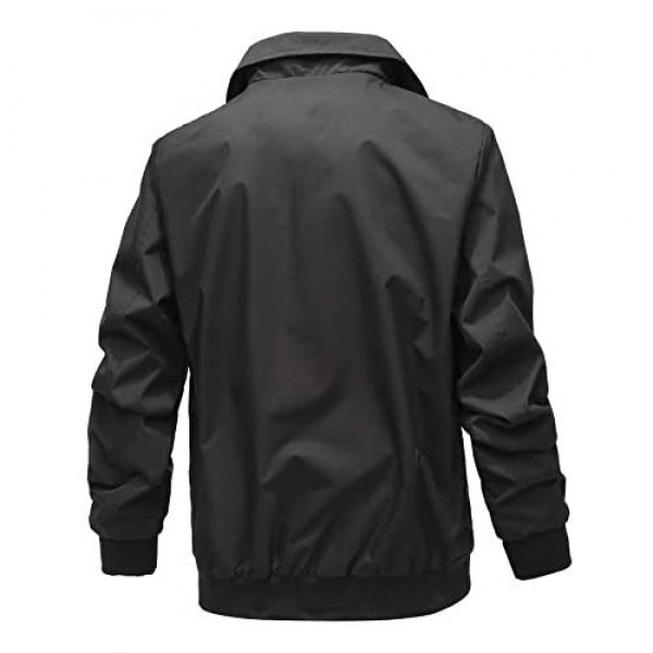 RongYue Men's Jacket Casual Lightweight Bomber Jackets Full Zip Outwear