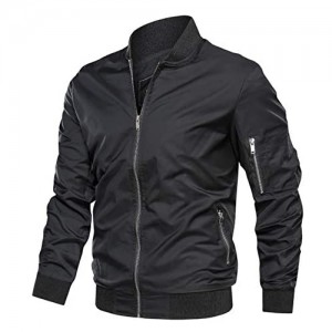 TACVASEN Men's Jacket-Lightweight Casual Spring Fall Thin Bomber Zip Pockets Coat Outwear