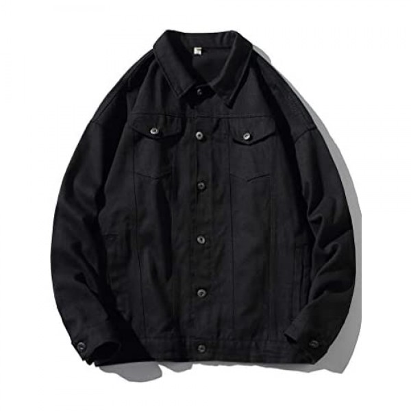 Tebreux Men's Jeans Coat Button Down Denim Jacket Casual Trucker Jacket Outerwear