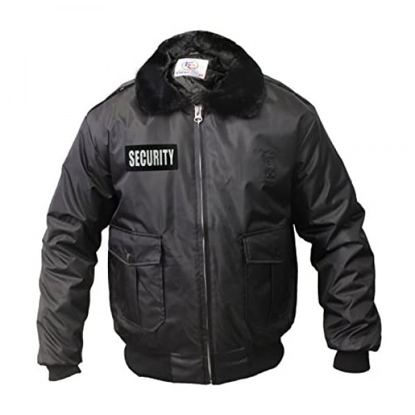 Watch-Guard Bomber Jacket with Reflective Security ID (Black)