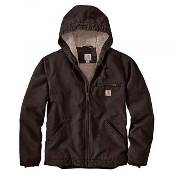 Carhartt Men's Relaxed Fit Washed Duck Sherpa-Lined Jacket