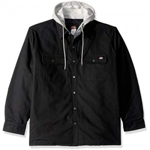 Dickies mens Relaxed Fit Hooded Quilted Shirt Jacket