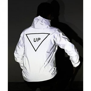 fangfei Reflective Coat Hooded Windbreaker Fashion Runing Jacket(UP)