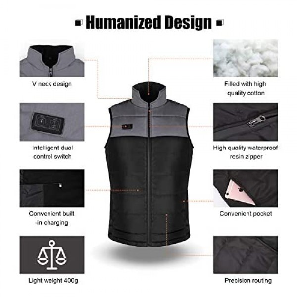 Heated Vest Man/Woman Electric Heating Coat Heated Jacke Battery Not Included