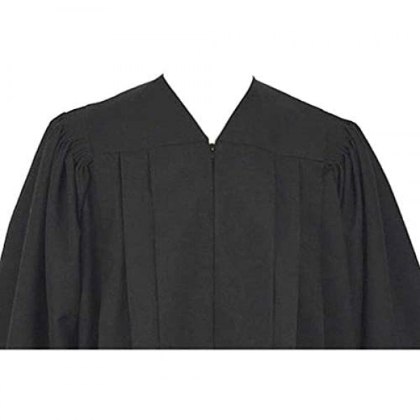 IvyRobes Unisex Plymouth Clergy Robe Judge Robe Pulpit Robe Black