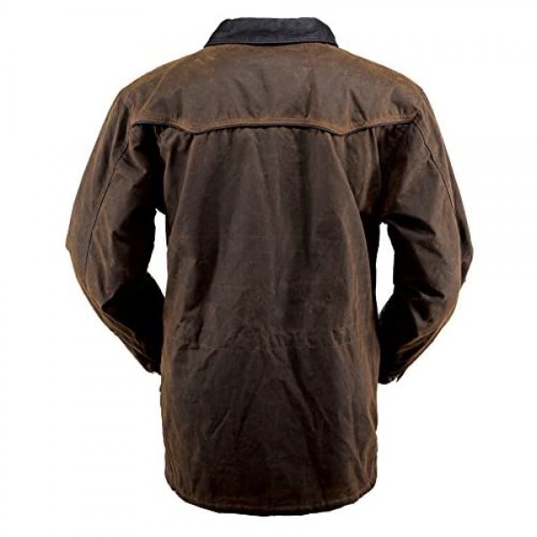 Outback Trading Company Men's 2707 Pathfinder Waterproof Breathable Fleece Lined Cotton Oilskin Western Jacket