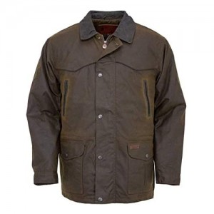 Outback Trading Company Men's 2707 Pathfinder Waterproof Breathable Fleece Lined Cotton Oilskin Western Jacket