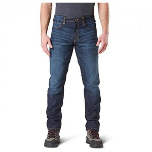 5.11 Tactical Men's Defender-Flex Slim Work Jeans  Patch Pockets  Fitted Waistband  Style 74465