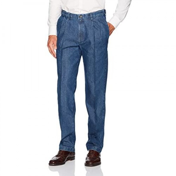 Haggar Men’s Casual Classic Fit Denim Trouser Pant - Regular and Big & Tall Sizes