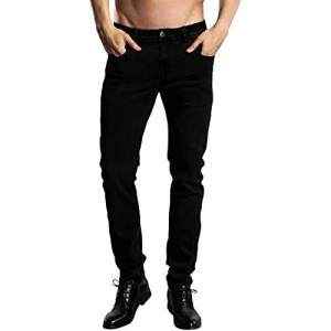 ZLZ Slim Fit Jeans  Men's Younger-Looking Fashionable Colorful Comfy Stretch Skinny Fit Denim Jeans