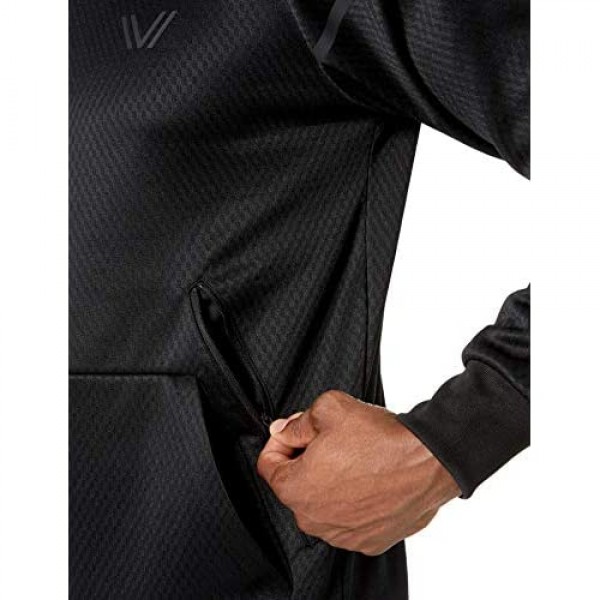 Brand - Peak Velocity Men's Black Ops Full-Zip Water-resistant Fleece Hoodie
