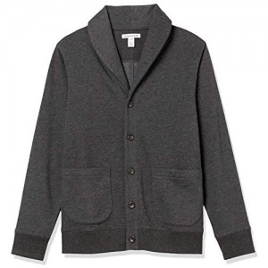  Essentials Men's Long-Sleeve Fleece Shawl-Collar Cardigan