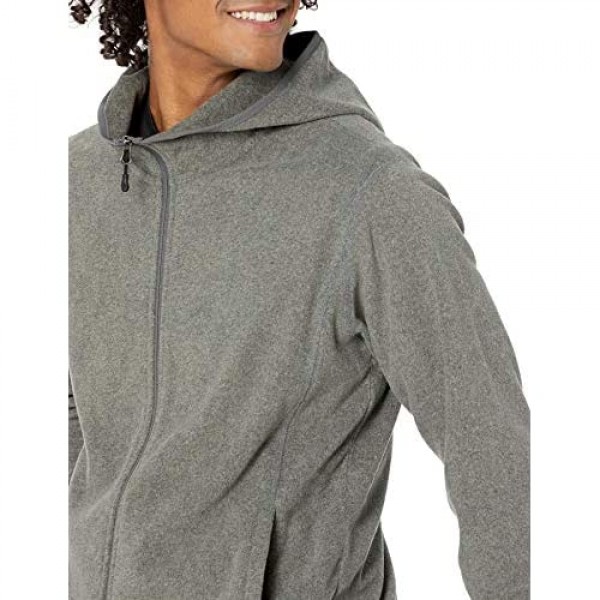 Essentials Men's Long-Sleeve Hooded Full-Zip Polar Fleece Jacket