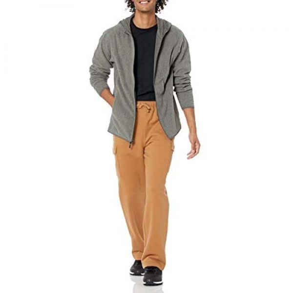 Essentials Men's Long-Sleeve Hooded Full-Zip Polar Fleece Jacket