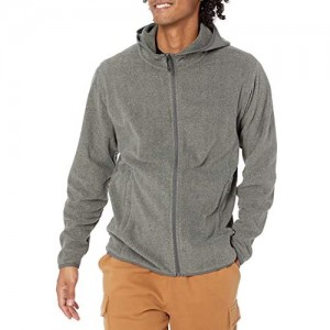  Essentials Men's Long-Sleeve Hooded Full-Zip Polar Fleece Jacket