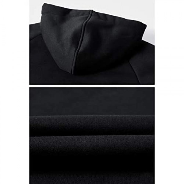 Flygo Men's Classic Sherpa Lined Full Zip Up Hoodies Sweatshirt Outwear Jacket