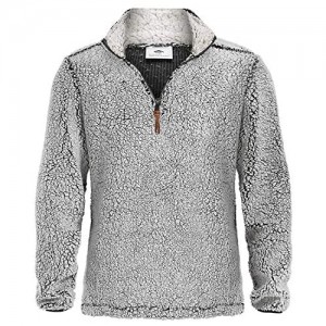 MAGNIVIT Men's Quarter Zip Fleece Sherpa Pullover Sweater Long Sleeve Sweatshirt with Pockets
