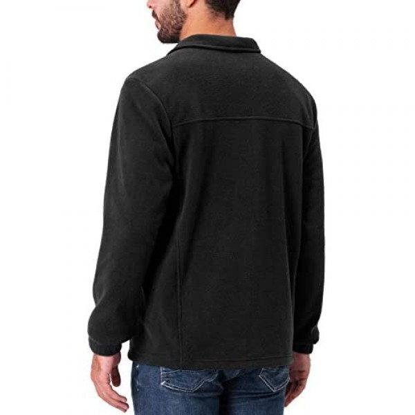 Naviskin Men's Full Zip Fleece Jacket Soft Light Outdoor Jacket