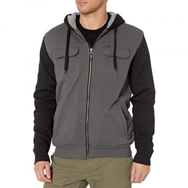 O'NEILL mens Sherpa Lined Full Zip Hooded Fleece Sweatshirt Jacket