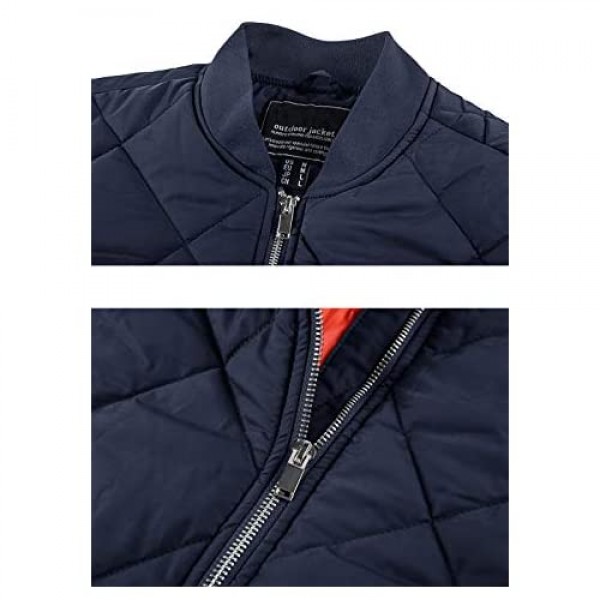 TACVASEN Men's Jackets Winter Padded Athletic Outwear Casual Windproof Bomber Varsity Coat