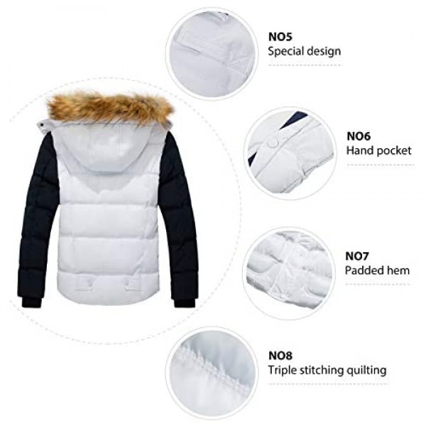 Wantdo Men's Winter Puffer Jacket Thicken Winter Coat Warm Padded Jacket with Hood