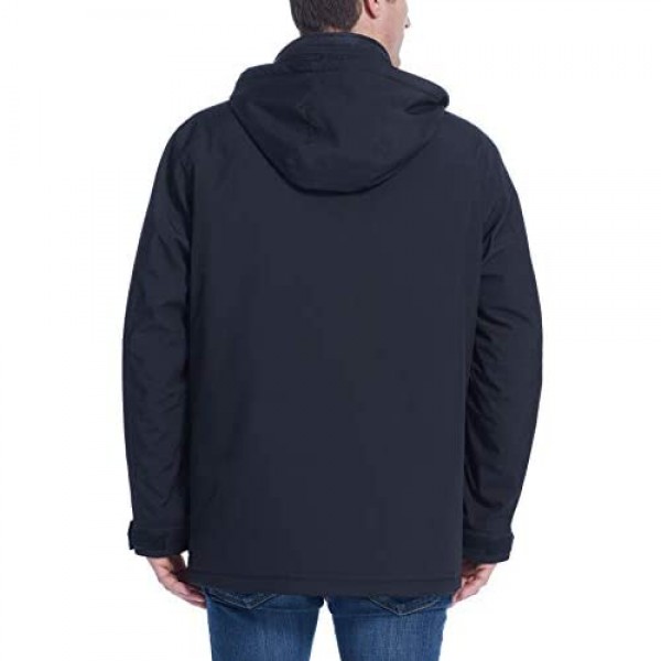 Weatherproof Ultra Tech Mens Jacket Winter Coat for Men Winter Coat Rain Jacket for Men with Fleece Bib and Removable Hood