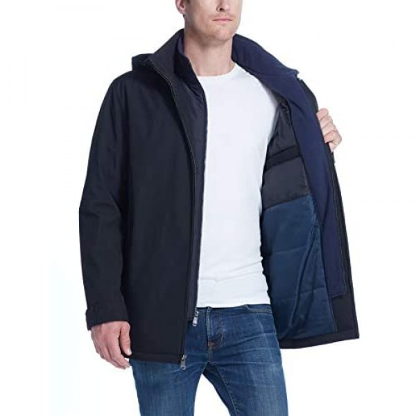 Weatherproof Ultra Tech Mens Jacket Winter Coat for Men Winter Coat Rain Jacket for Men with Fleece Bib and Removable Hood