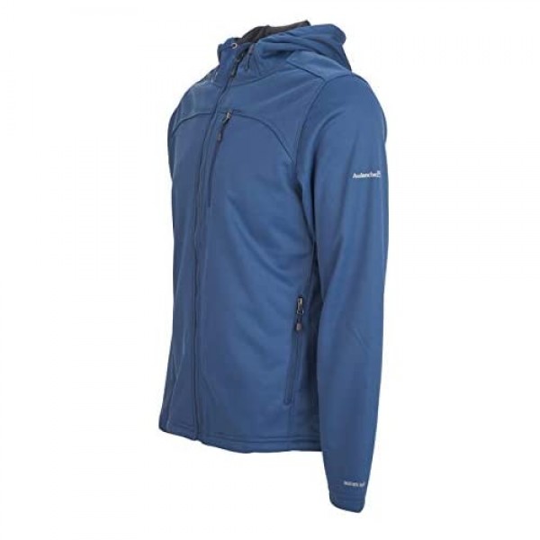 Avalanche Men's Zip Up Soft Shell Hooded Fleece Lined Jacket With Zipper Pockets
