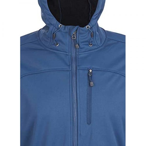 Avalanche Men's Zip Up Soft Shell Hooded Fleece Lined Jacket With Zipper Pockets