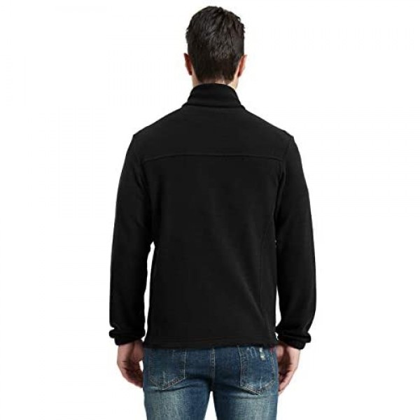 CQC Men's Full-Zip Fleece Jacket Soft Polar Winter Outdoor Coat with Pockets