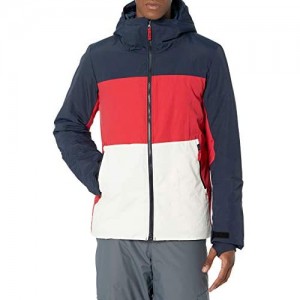  Essentials Men's Long-Sleeve Insulated Water-Resistant Hooded Snow Jacket