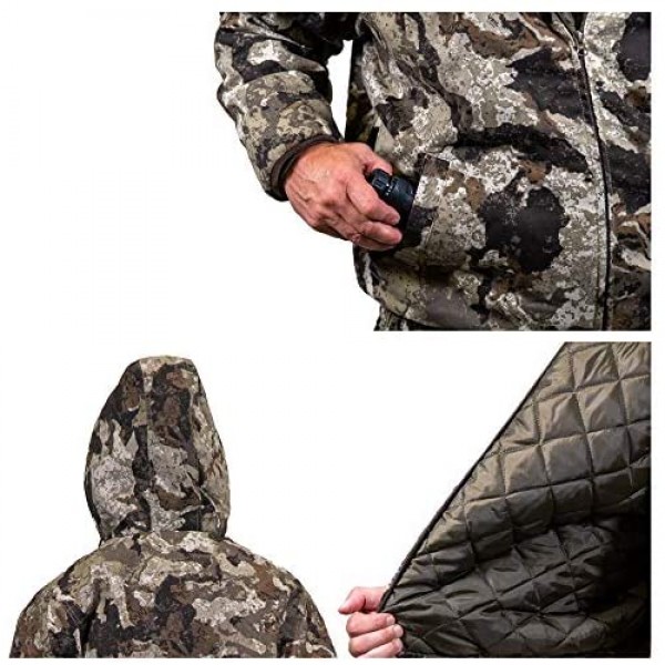 Hot Shot Men’s Insulated Twill Camo Hunting Jacket Camo with Cotton Shell for cold weather bird and deer hunting