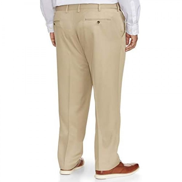 Essentials Men's Big & Tall Classic-fit Wrinkle-Resistant Flat-Front Dress Pant fit by DXL
