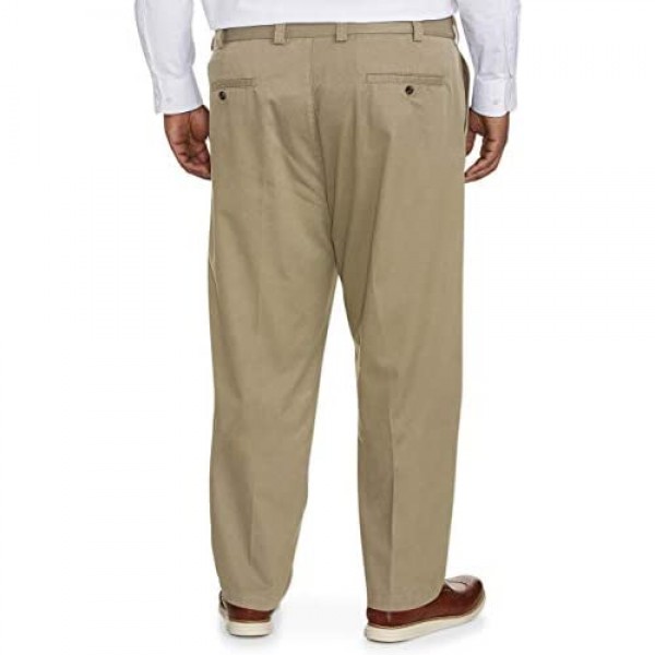 Essentials Men's Big & Tall Relaxed-fit Wrinkle-Resistant Pleated Chino Pant