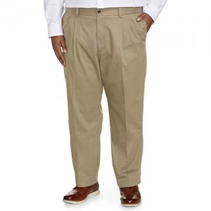  Essentials Men's Big & Tall Relaxed-fit Wrinkle-Resistant Pleated Chino Pant
