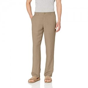  Essentials Men's Classic-fit Flat-Front Linen Pant