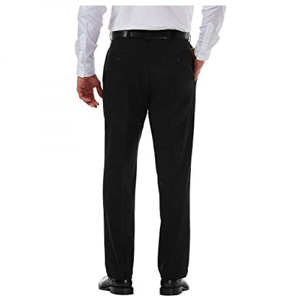 Haggar Men's Cool 18 Pro Classic Fit Flat Front Hidden Expandable Waist Pant- Regular and Big & Tall Sizes