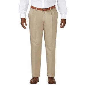 Haggar Men's Work To Weekend No Iron Twill Pleat Front Pant - Regular and Big & Tall Sizes