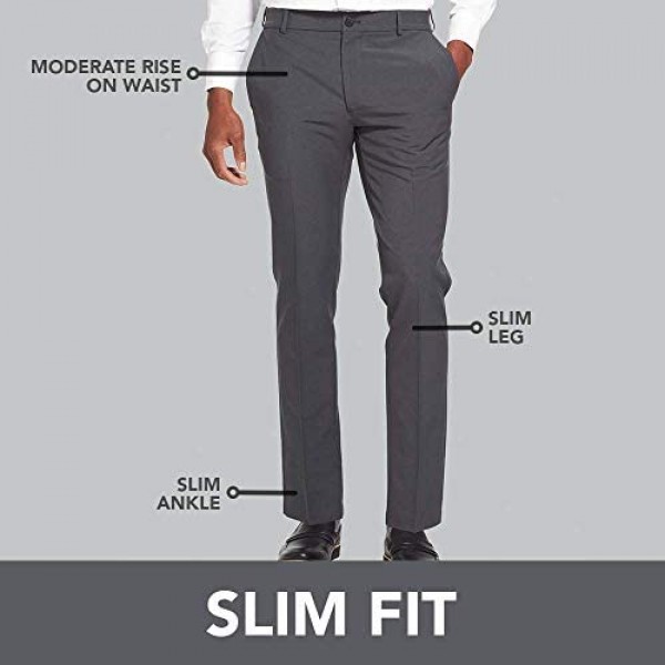 Van Heusen Men's Traveler Slim Fit Pant Black 29W X 30L