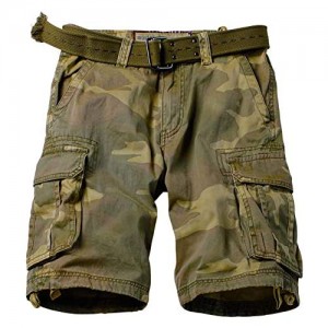 AKARMY Men's Camo Cargo Shorts Outdoor Multi-Pocket Cotton Casual Shorts