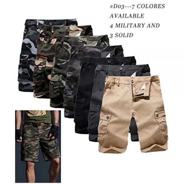 APTRO Men's Camo Cargo Shorts Cotton Lightweight Relaxed Fit Casual Shorts with Multi-Pockets