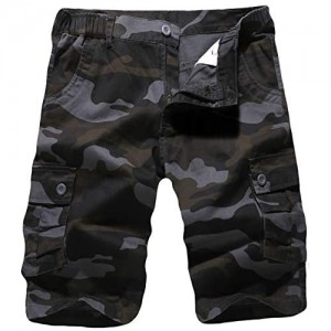 APTRO Men's Camo Cargo Shorts Cotton Lightweight Relaxed Fit Casual Shorts with Multi-Pockets